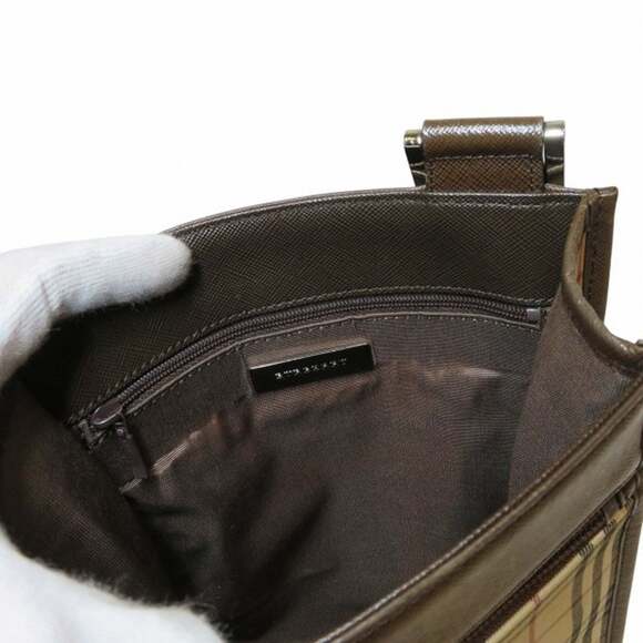 Burberry Nova Check Beige/Brown Canvas/Leather Shoulder Bag for Men and Women - Picture 6 of 9